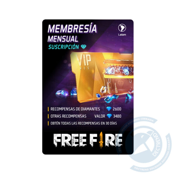 Free Fire Membresía Mensual [Digital] | Perú