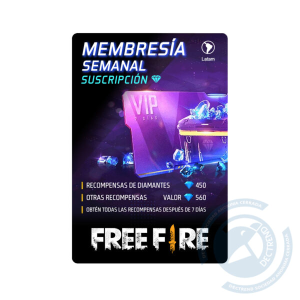 Free Fire Membresía Semanal [Digital] | Perú